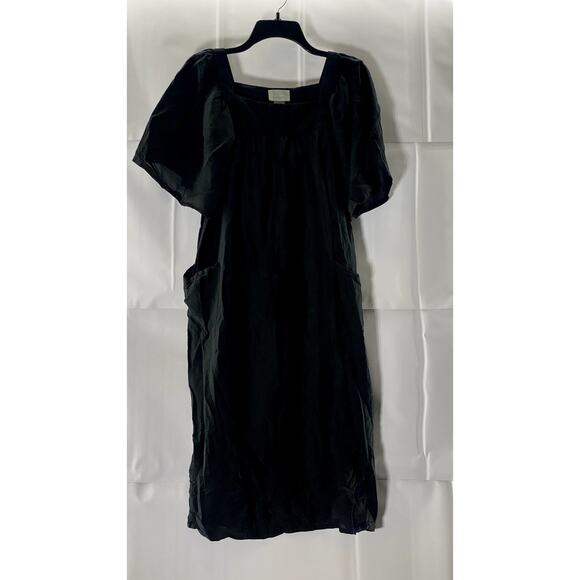 M. PATMOS Women's Black Louise Square-Neck Volume Sleeve Midi Dress SZ XS - Picture 3 of 9